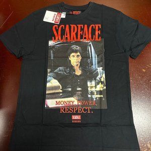 Reason Mens Black Scarface Money Power Respect Short Sleeve T Shirt Size L XL